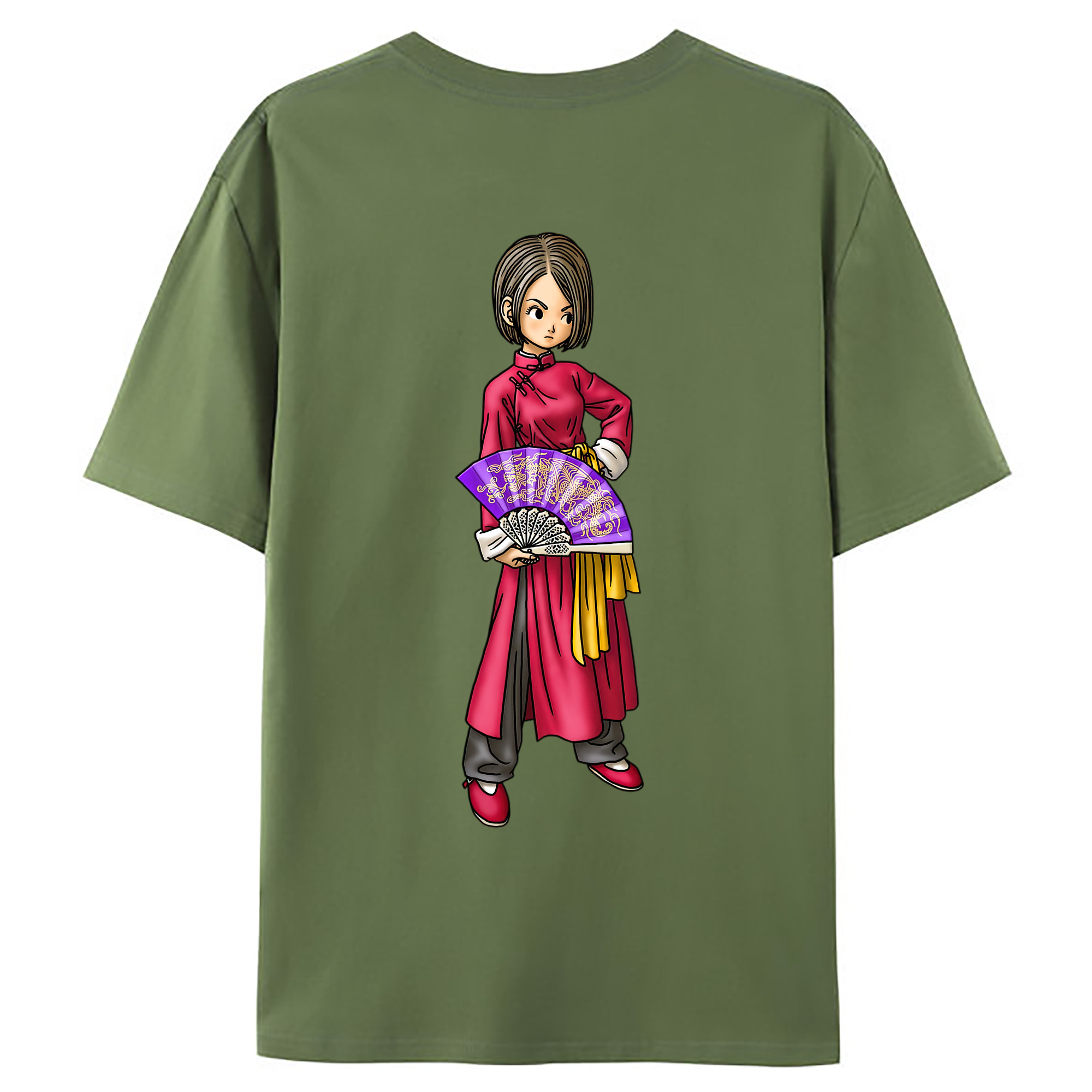 （画像用） ドラゴンクエスト Doragon Kuesuto Dragon Quest 綿100％ メンズ半袖Tシャツ（バックプリント） 通気性